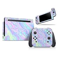 Design Skinz Iridescent Dahlia v1 - Skin Decal Protective Scratch-Resistant Removable Vinyl Wrap Kit Compatible with The Nintendo Switch Console, Dock & JoyCons Bundle