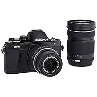 OM SYSTEM OLYMPUS OM-D E-M10 Mark II Mirrorless Micro 4/3 Camera with 14-42mm and 40-150mm Lenses (Black)