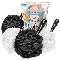 Luxury Bathing Loofah For Men And Women | Pack Of 4 | Black & White | Foaming Loofah For Bathing | Bath Scrub Sponge | Made In India
