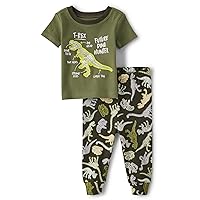 The Children's Place Baby Toddler Boy Short Sleeve Top and Pants 100% Cotton 2 Piece Pajama Sets