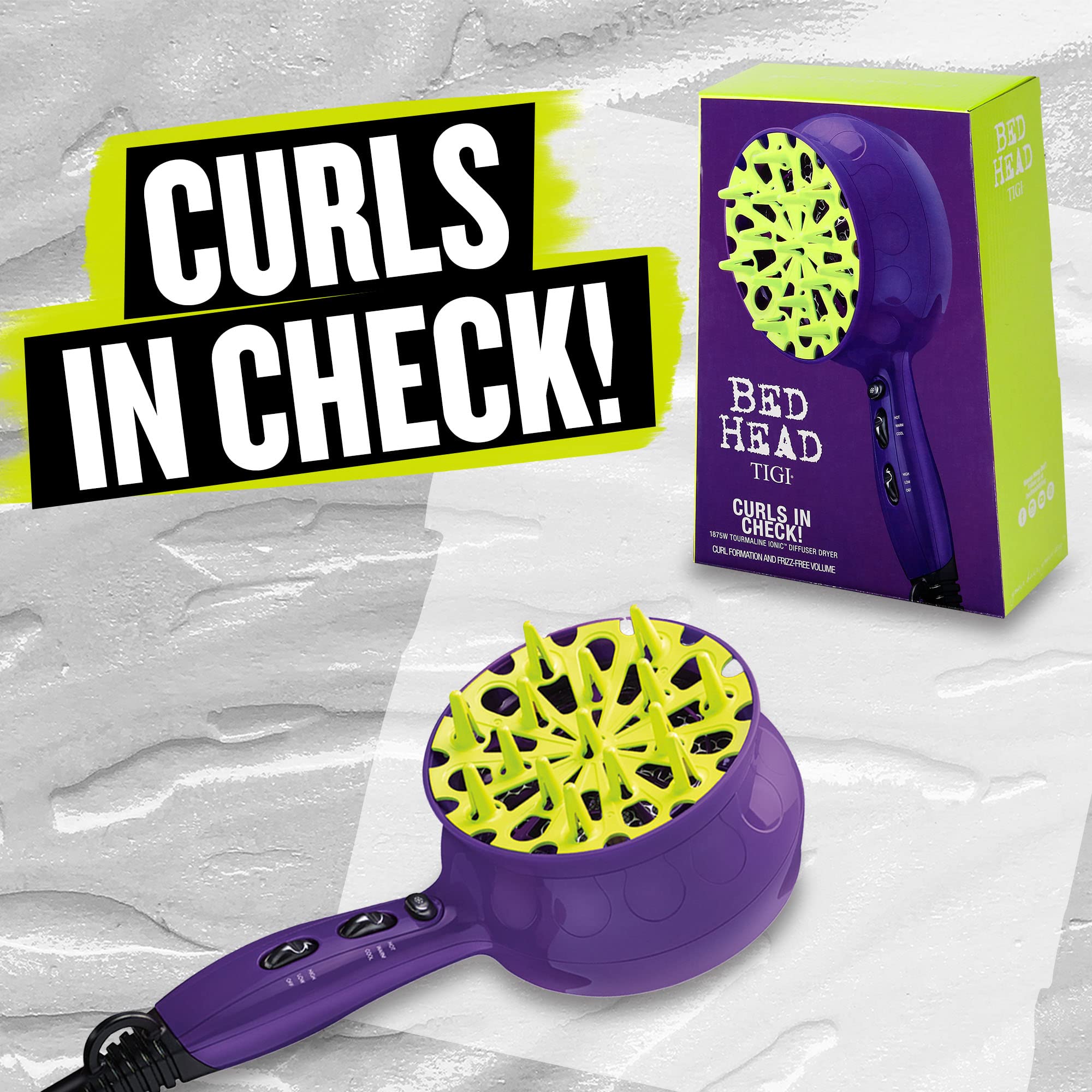 Bed Head Curls-in-Check 1875W Hair Diffuser Dryer | Great for Curly Hair