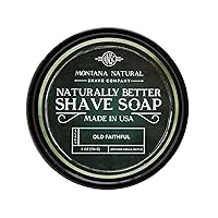 MNSC Old Faithful Artisan Small Batch Shave Soap for a Naturally Better Shave - Smooth Shave, Hypoallergenic, Prevent Nicks, Cuts, and Razor Burn, Handcrafted in USA, All-Natural, Plant-Derived