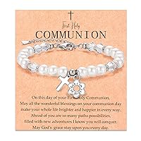 I Am A Child of God Bracelet Baptism First Communion Christian Gifts Flower Cross Bracelet for Girls Teens Teenage