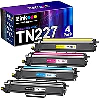 Compatible TN227 TN-227 Toner Cartridge Replacement for Brother TN227 TN-227 TN227BK High Yield TN223 TN-223 Compatible with HL-L3290CDW HL-L3210CW MFC-L3750CDW MFC-L3710CW Printer(4 Pack)