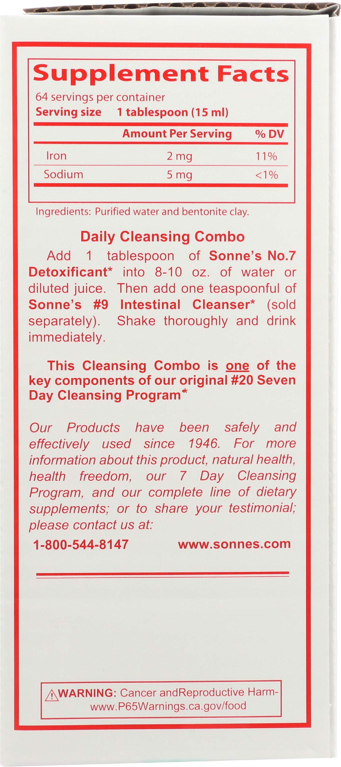 Sonne's Organic Foods No. 7 Detoxification, 32 fl oz Liquid