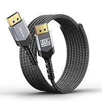 JSAUX DisplayPort Cable 1.4 10ft, 8K DP Cable | 8K@60Hz, 4K@144Hz, 2K@240Hz 2K@165Hz | HBR3, 32.4Gbps, HDR10, FreeSync, G-Sync for Gaming Monitor Graphics 3090 4090 PC -Grey