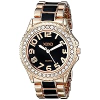 XOXO Women's XO5473 Rose Gold Tone and Black Epoxy Bracelet Watch
