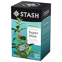 Stash Tea Super Mint Herbal Tea - Naturally Caffeine Free, Non-GMO Project Verified Premium Tea with No Artificial Ingredients, 18 Count (Pack of 6) - 108 Bags Total