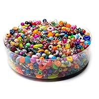 Cousin 1 Pound Plastic, Approximately 500-600 Bead Fun Pack-All Shapes and Sizes, Rainbow Mix