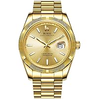 BUREI Men's Wrist Watches,Luxury Stainless Steels Waterproof Watches for Men,Gifts for Men