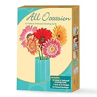 Designer Greetings Assorted All Occasion Cards (12 Foiled and Embossed Greeting Cards) – Birthday, Sympathy, Get Well, New Baby, Wedding, Thank You, Anniversary, Friendship