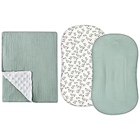 Hooyax Pack of Muslin Baby Lounger Cover and Baby Blanket 2 Pack, Soft and Breathable for Infant