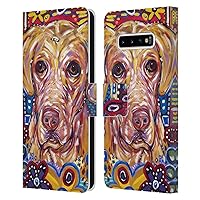 Head Case Designs Officially Licensed Mad Dog Art Gallery Yellow Dogs Leather Book Wallet Case Cover Compatible with Samsung Galaxy S10+ / S10 Plus