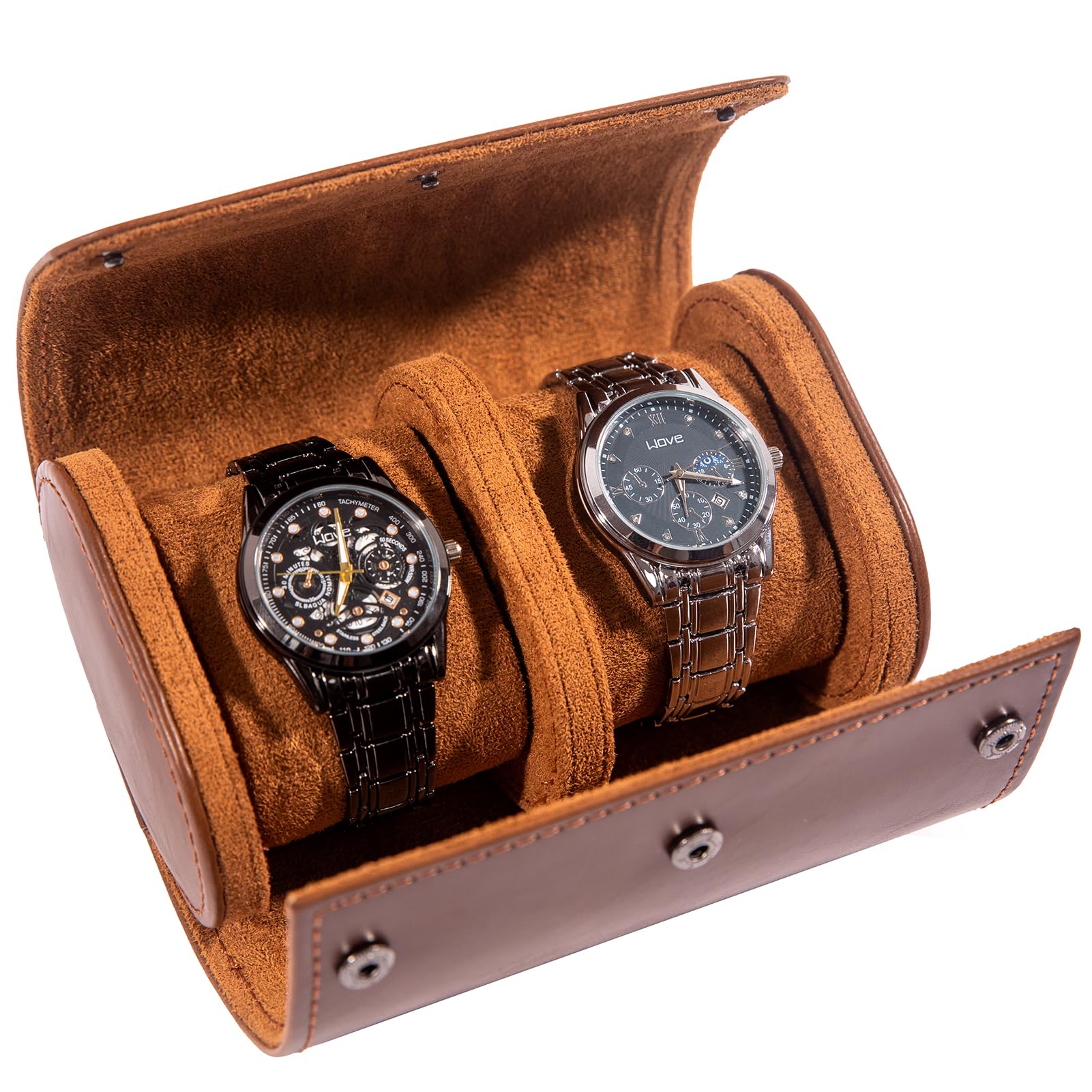 Mr.Okay 2 Watch Travel Case -Premium Leather Watch Case With Perfect Texture.(Watch Carrying Case Or Organizer For Storage And Display). Mens Watch Case for Travel Handcrafted by Craftsmen.