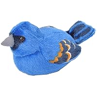 18232 Audubon Birds Blue Grosbeak Plush with Authentic Bird Sound, Stuffed Animal, Bird Toys for Kids & Birders, Blue Grosbeak
