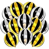 Big, 22 Inch Black and Silver Balloons - Pack of 6, Black and Silver Party Decorations | Big, 22 Inch Black and Gold Balloons - Pack of 6, Black and Gold Party Decorations | Disco Party Decorations