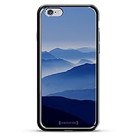 LUX-I6PLCRMB-MOUNTAIN2 Blue Mountains See-Through Design Chrome Series Case in Titanium Black for iPhone 6/6S Plus