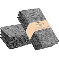 Ruvanti Cloth Napkins Set of 12 Cotton 100%, 20x20 Inches Napkins Cloth Washable, Soft, Absorbent. Cotton Napkins for Parties, Christmas, Thanksgiving, Weddings, Dinner Napkins Cloth - Grey Print