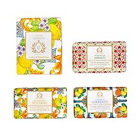 3-Pack Natural Soap Bar, Lemon, Vegan Soap with Shea Butter & Jojoba Oil, 100% Vegan & Natural Organic Soap Ingredients, Luxury Soap, Plastic-Free & Animal-Cruelty Free, Made In Italy