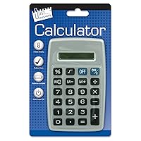 8 Digit Pocket Calculator - Black/Silver