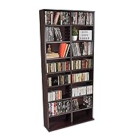 Atlantic Oskar Adjustable Media Cabinet - Holds 464 CDs, 228 DVDs or 276 Blu-rays, 12 Adjustable and 4 fixed shelves PN in Espresso