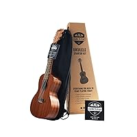 Official Kala Learn to Play Ukulele Concert Starter Kit, Satin Mahogany – Includes online lessons, tuner app, and booklet (KALA-LTP-C)