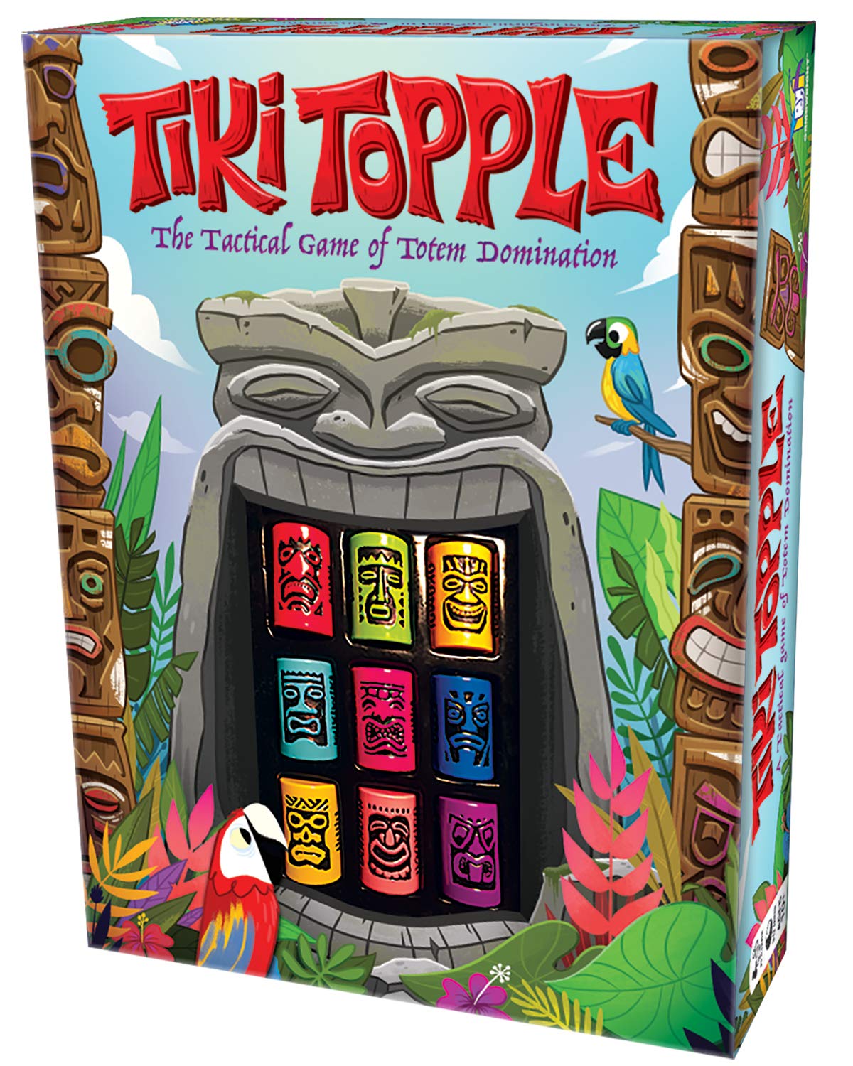 Gamewright Tiki Topple - The Tactical Board Game of Totem Domination Board Game Multi-colored, 5