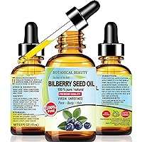 BILBERRY SEED OIL 100% Pure Natural Virgin Unrefined Cold Pressed Carrier Oil 0.5 Fl. Oz.- 15 ml for FACE, SKIN, HAIR, NAILS, rich in natural Vitamin C by Botanical Beauty