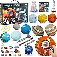 Gemstone Dig Kit, Solar System Space Toys Excavate 15 Gems from 10 Planets, Science Kits for Kids Age 6-8 8-12 Year Old, Archaelogy Geology Science Toys for Boys Girls Birthday Easter Gifts