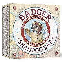 Badger - Shampoo Bar with Jojoba & Baobab, Concentrated & Conditioning Shampoo Bar, Natural Shampoo Bar, Vegan Shampoo Bars for Hair, Bar Shampoo, 3 oz