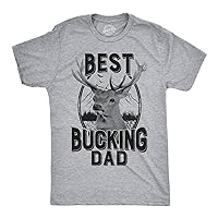 Mens Best Bucking Dad Funny Fathers Day Hunting Deer Buck T Shirt Graphic Tee