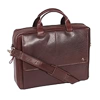 Real Leather Briefcase for Mens Messenger Laptop Satchel Bag Bennett Brown