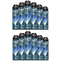 Degree Men Advanced Antiperspirant Deodorant Dry Spray Cool Rush, Pack of 12, 72-Hour Sweat and Odor Protection Deodorant for Men With MotionSense® Technology 3.8 oz