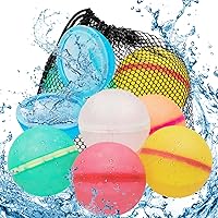 Water Balloons Reusable Magnetic Balloons for Summer Pool Beach Outdoor (6Pcs), Quick fill Water Balloon Throw Water Bombs Summer Toy Swimming Pool Yard