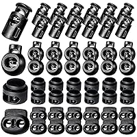 AQRINGO Plastic Cord Locks Double Hole Spring Toggle Stopper Cord Stops  Fastener Toggles for Shoelaces Drawstrings Paracord Bags Clothing and More  (10Pcs Black)