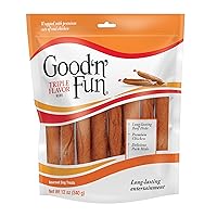 Good ’n’ Fun Triple Flavor Ribs, Rawhide Snack for All Dogs