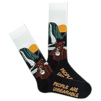 K. Bell Socks People are Unbearable (Black), Men's Shoe Size: 6-12