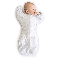 Transitional Swaddle Sack with Arms Up Half-Length Sleeves and Mitten Cuffs, Confetti, Sterling, Medium, 3-6 months, 14-21 lbs (Better Sleep for Baby, Easy Swaddle Transition)