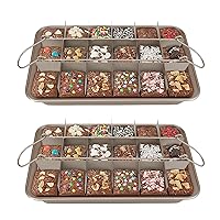 Ailelan Brownie Pan with Dividers, Brownie Pan, Non Stick Brownie Pan with Removable Cutter, Brownie Tray,18 Pre-slice Brownie Baking Tray, 2pk