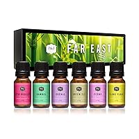 P&J Fragrance Oil Far East Set - Green Tea, Lotus Blossom, Orchid, Bamboo, and Peony Scents for Candle, Soap & Diffuser Oil Making