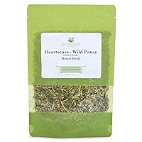 Pure and Natural Heartsease - Wild Pansy Dried Herb 50g (1.76oz) In Resealable Moisture Proof Pouch - Herbal Tea, No Additives, No Preservatives