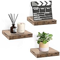 Sorbus Square Floating Shelf for Wall - 3 Small Shelves with Invisible Mounting Brackets for Living Room Decor, Bedroom, Bathroom Decor, Home & Kitchen - 9