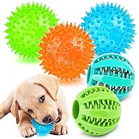 2 Different Functions Interactive Balls for Dogs 2.5” Squeaky Dog Balls Toys and Puppy Teething Chew Toy Balls for Small Dogs Dog Balls for Clean Teeth and Training （5Pcs） MAXZER