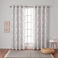Exclusive Home Branches Linen Blend Grommet Top Curtain Panel Pair, 54