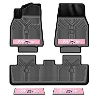 Anti-Slip 3D Floor Mats 5Pcs Custom Fit 2020-2024 Tesla Model Y (5 Seater) | All-Weather Rubber Car Floor Liners w/Weather Strips | Automotive Carpet for Winter, Ski, Hunting, Camping