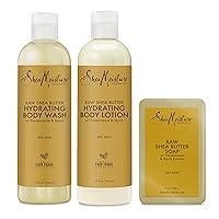 Hydrating Bath and Body Kit Skin Care Products for Dry Skin Raw Shea Butter Hydrating Pack of 3