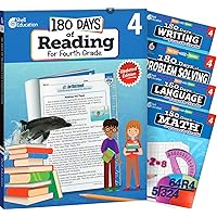 180 Days of Fourth Grade Practice, 4th Grade Workbook Set for Kids Ages 8-10, Includes 5 Assorted Fourth Grade Workbooks to Practice Math, Reading, ... Problem Solving Skills (180 Days of Practice)