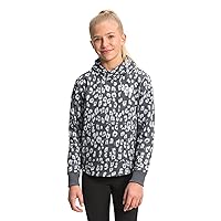 THE NORTH FACE Girls' Camp Fleece Pullover Hoodie Sweatshirt, Vanadis Grey Leopard Print, Large
