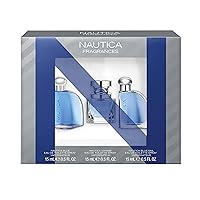 Nautica Eau de Toilette Gift Set, Nautica Blue/Voyage/Voyage Sport, 0.5 Ounce, Pack of 3, Total Retail Value $40.00