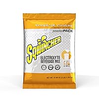 Sqwincher Powder Pack, Tropical Cooler Flavor Electrolyte Drink Concentrate, 47.66 oz Packet (Pack of 16)
